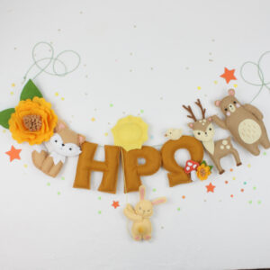 Ζωάκια Δάσους Πορτοκαλί - Γιρλάντα με όνομα