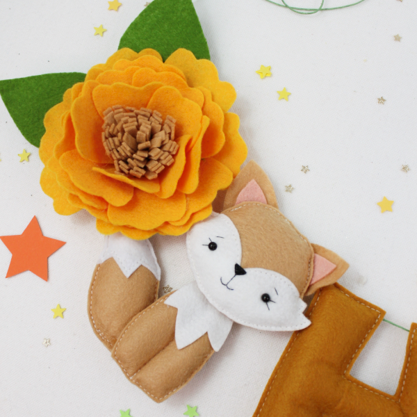 Ζωάκια Δάσους Πορτοκαλί - Γιρλάντα με όνομα - Image 3