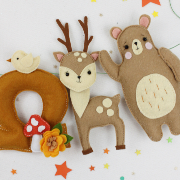 Ζωάκια Δάσους Πορτοκαλί - Γιρλάντα με όνομα - Image 5